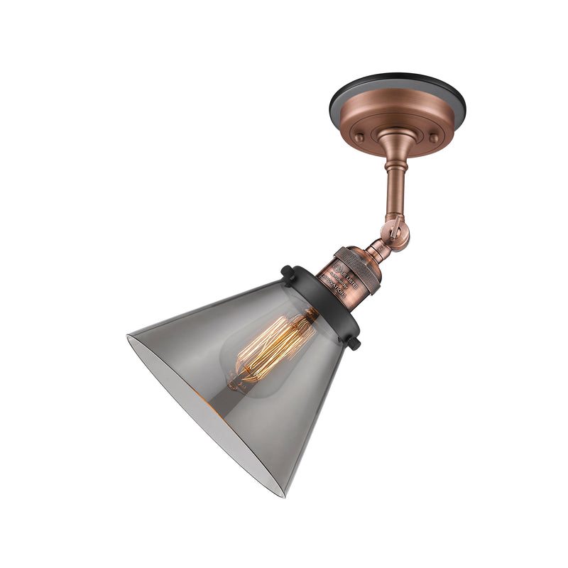 Innovations Lighting Large Cone 1 Light Sconce Part Of The Franklin Restoration Collection 203BP-ACBK-G43