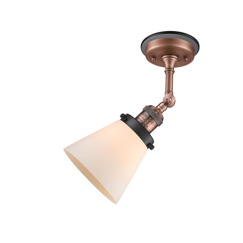 Innovations Lighting Small Cone 1 Light Sconce Part Of The Franklin Restoration Collection 203BP-ACBK-G61