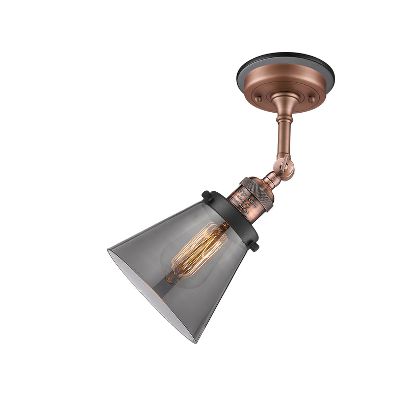 Innovations Lighting Small Cone 1 Light Sconce Part Of The Franklin Restoration Collection 203BP-ACBK-G63