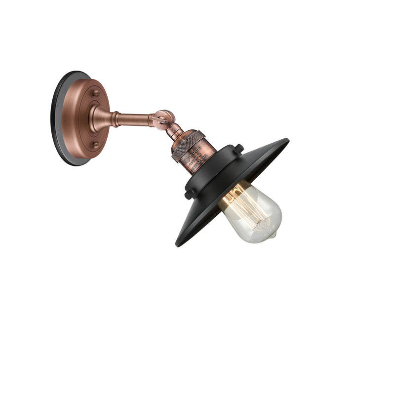 Innovations Lighting Railroad 1 Light Sconce Part Of The Franklin Restoration Collection 203BP-ACBK-M6-BK