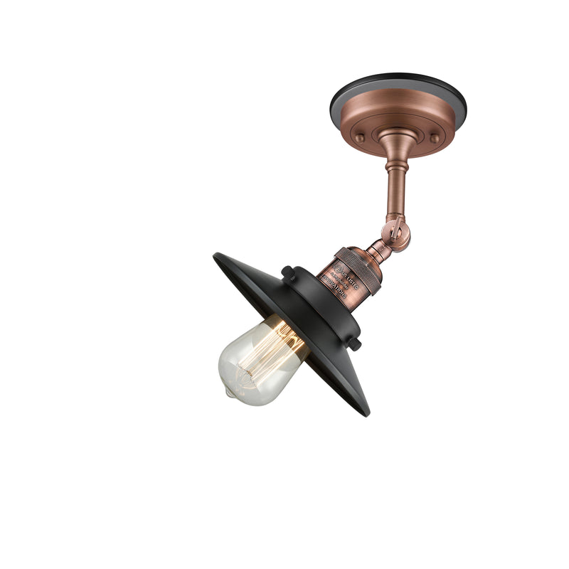 Innovations Lighting Railroad 1 Light Sconce Part Of The Franklin Restoration Collection 203BP-ACBK-M6-BK