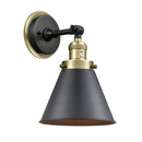 Appalachian Sconce shown in the Black Antique Brass finish with a Matte Black shade
