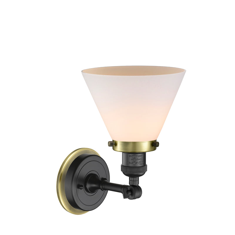 Innovations Lighting Large Cone 1 Light Sconce Part Of The Franklin Restoration Collection 203BP-BKAB-G41