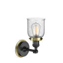 Innovations Lighting Small Bell 1 Light Sconce Part Of The Franklin Restoration Collection 203BP-BKAB-G54