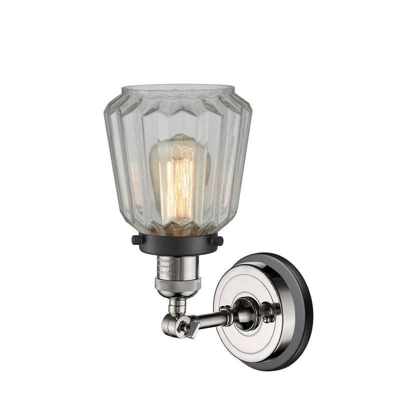 Innovations Lighting Chatham 1 Light Sconce Part Of The Franklin Restoration Collection 203BP-PNBK-G142