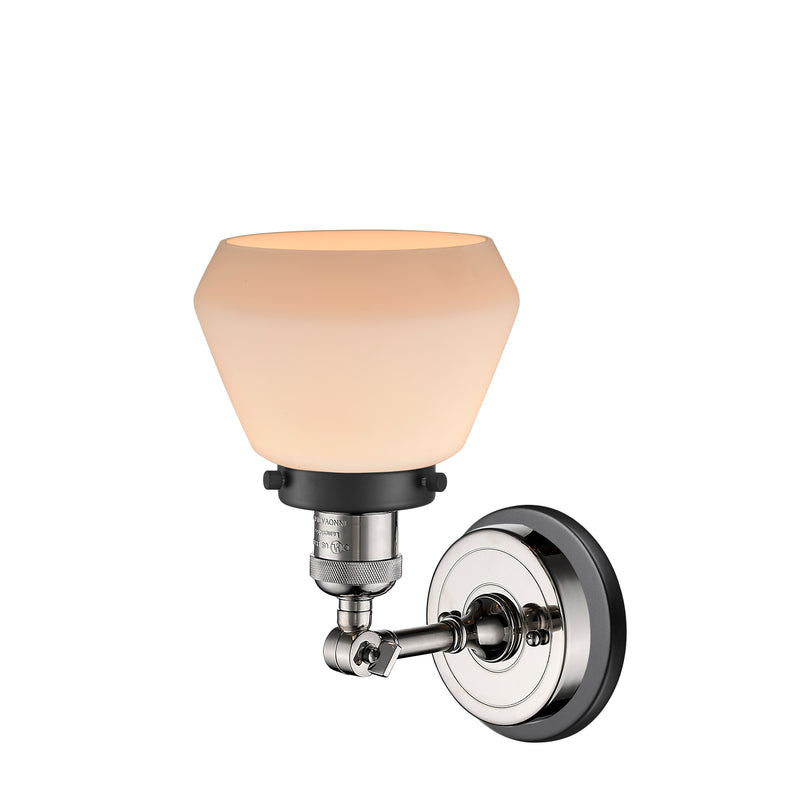 Innovations Lighting Fulton 1 Light Sconce Part Of The Franklin Restoration Collection 203BP-PNBK-G171
