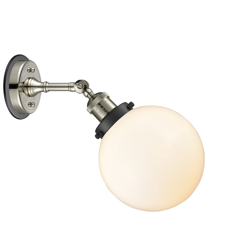 Innovations Lighting Beacon 1 Light 8" Sconce 203BP-PNBK-G201-8