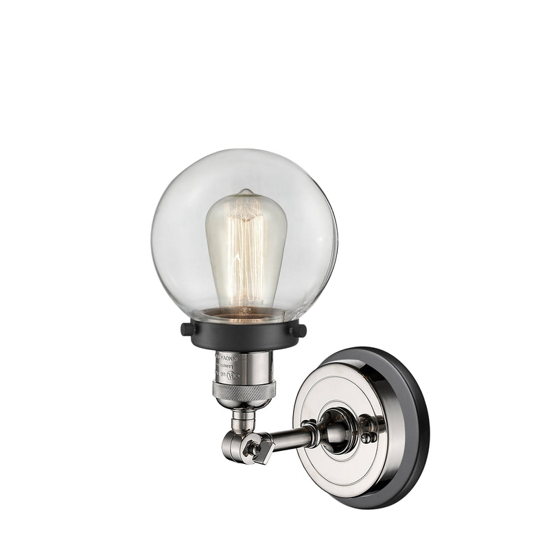 Innovations Lighting Beacon 1 Light 6" Sconce 203BP-PNBK-G202-6