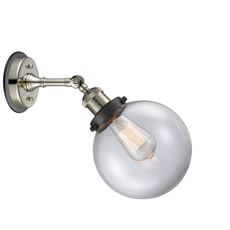 Innovations Lighting Beacon 1 Light 8" Sconce 203BP-PNBK-G202-8