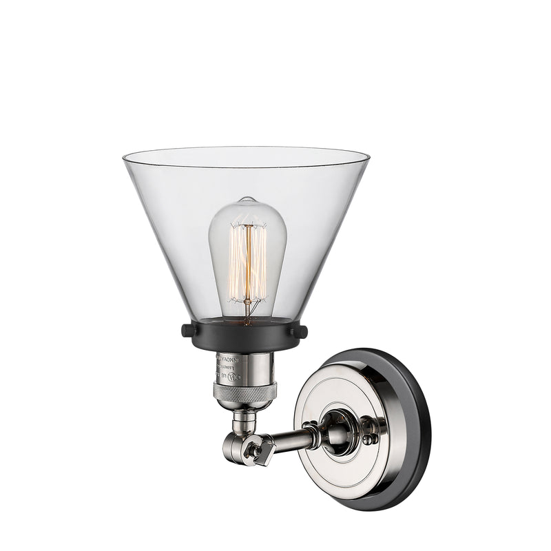 Innovations Lighting Large Cone 1 Light Sconce Part Of The Franklin Restoration Collection 203BP-PNBK-G42