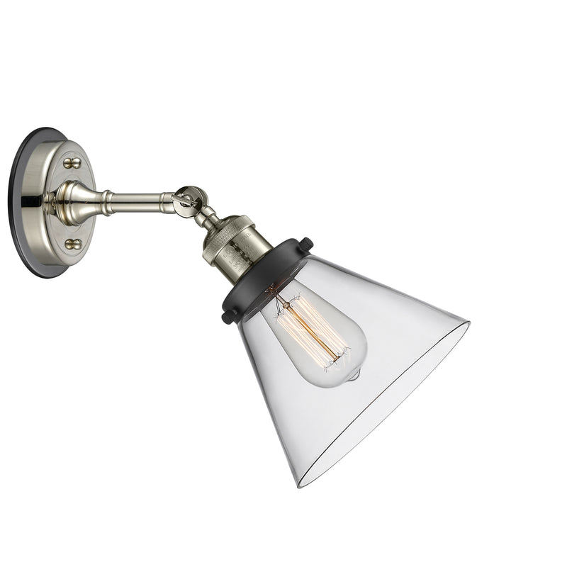 Innovations Lighting Large Cone 1 Light Sconce Part Of The Franklin Restoration Collection 203BP-PNBK-G42