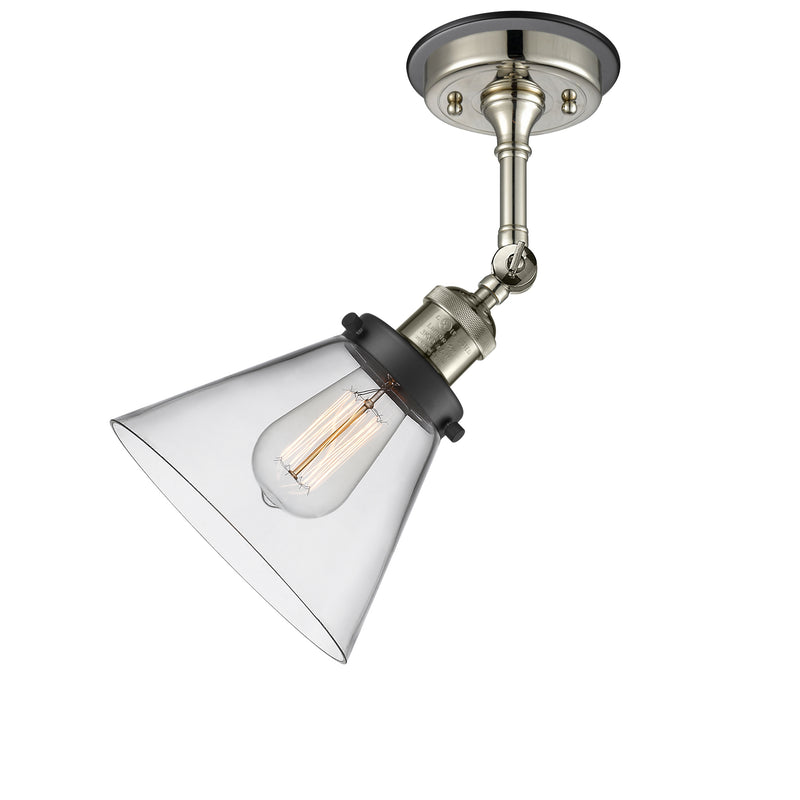 Innovations Lighting Large Cone 1 Light Sconce Part Of The Franklin Restoration Collection 203BP-PNBK-G42