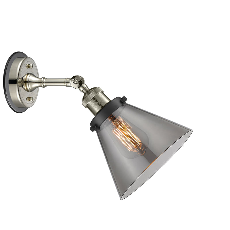 Innovations Lighting Large Cone 1 Light Sconce Part Of The Franklin Restoration Collection 203BP-PNBK-G43