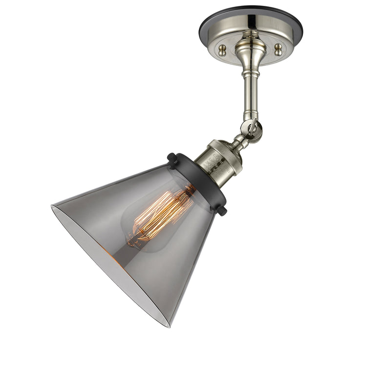 Innovations Lighting Large Cone 1 Light Sconce Part Of The Franklin Restoration Collection 203BP-PNBK-G43