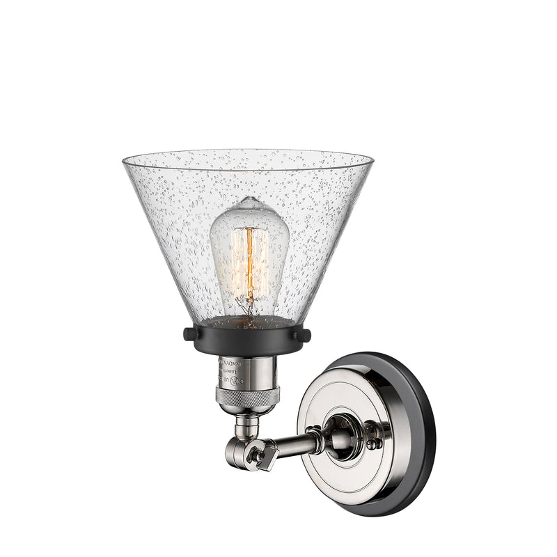 Innovations Lighting Large Cone 1 Light Sconce Part Of The Franklin Restoration Collection 203BP-PNBK-G44