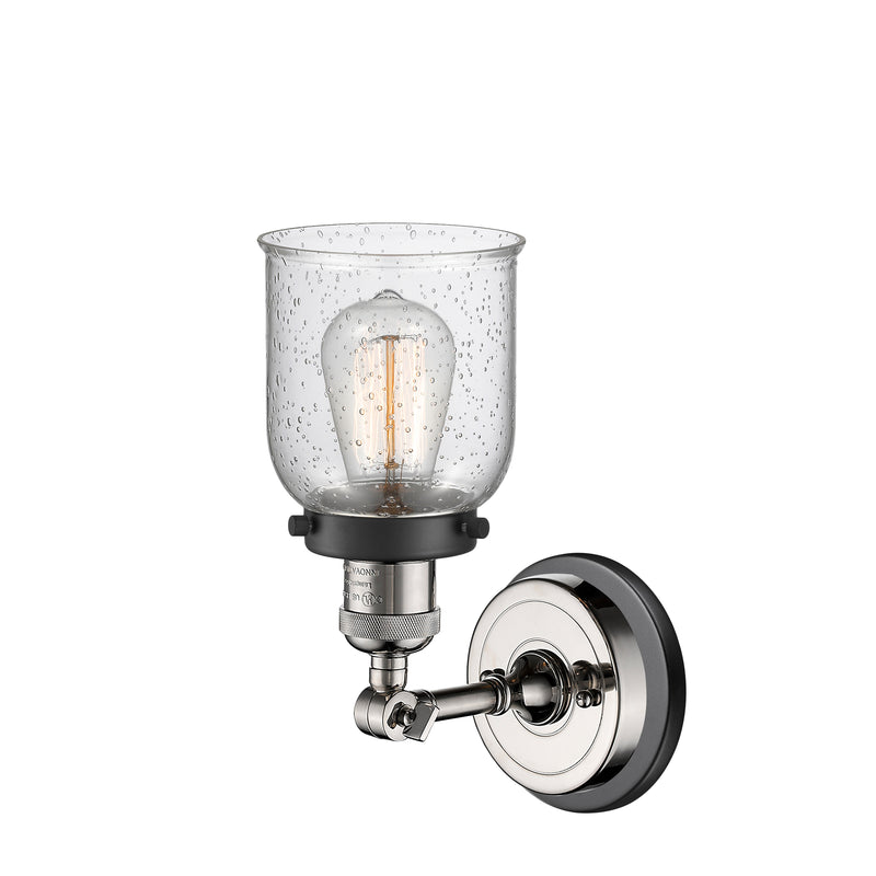 Innovations Lighting Small Bell 1 Light Sconce Part Of The Franklin Restoration Collection 203BP-PNBK-G54