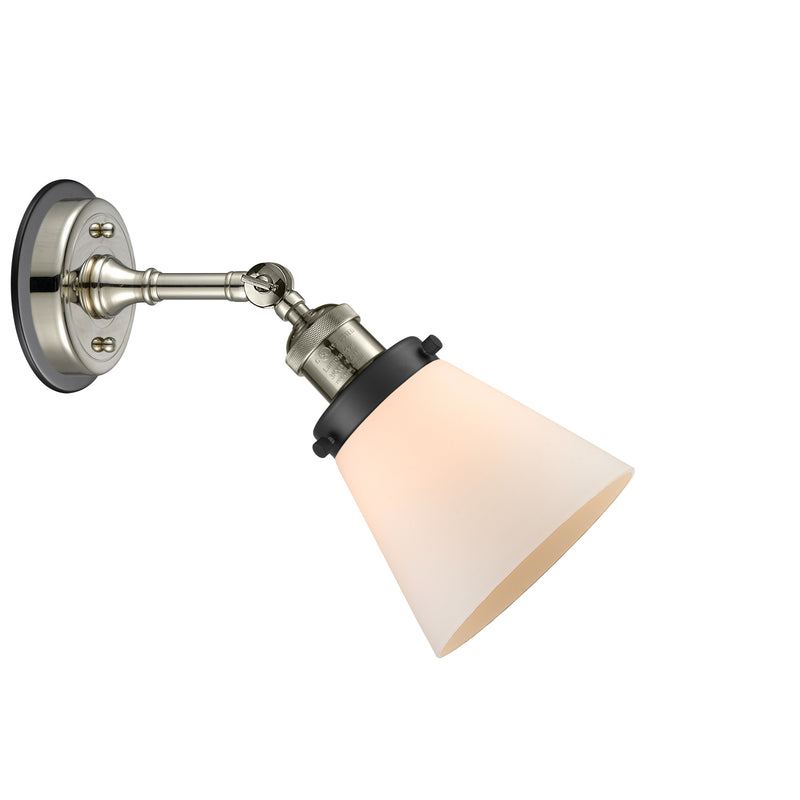 Innovations Lighting Small Cone 1 Light Sconce Part Of The Franklin Restoration Collection 203BP-PNBK-G61