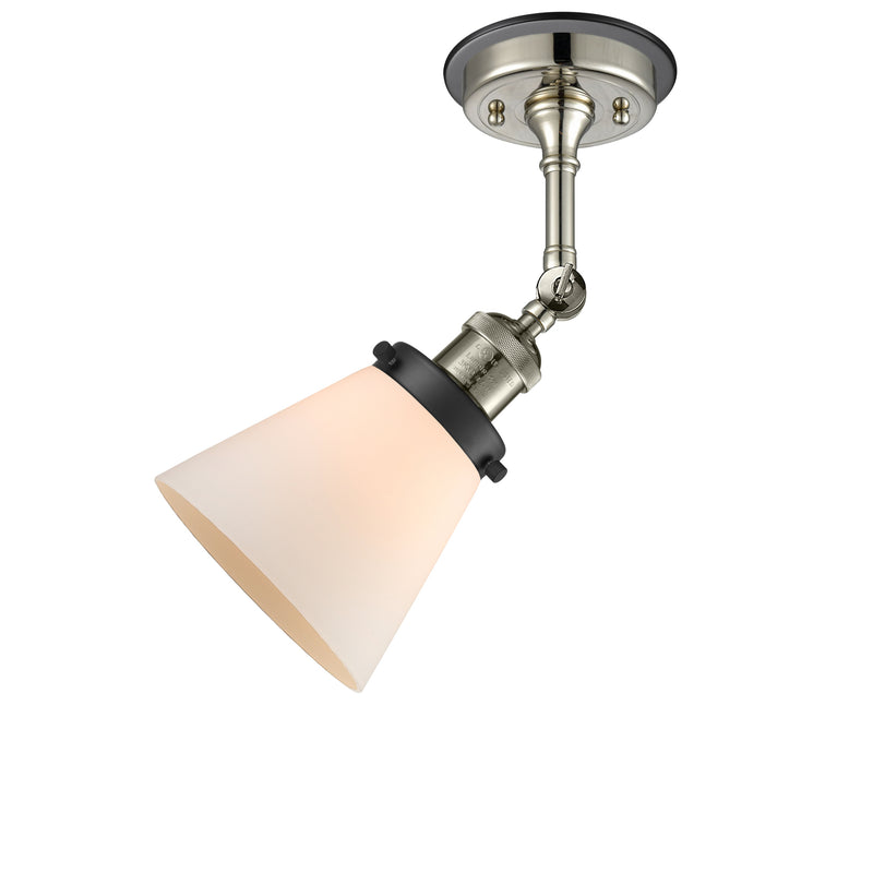 Innovations Lighting Small Cone 1 Light Sconce Part Of The Franklin Restoration Collection 203BP-PNBK-G61