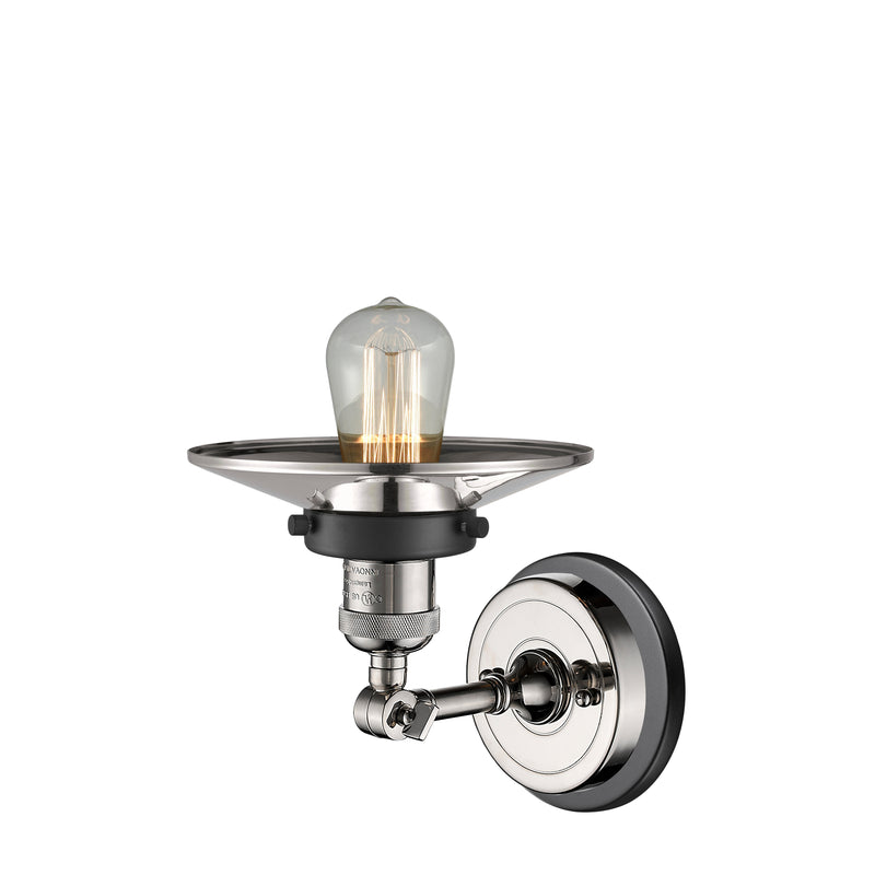 Innovations Lighting Railroad 1 Light Sconce Part Of The Franklin Restoration Collection 203BP-PNBK-M1-PN