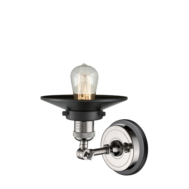 Innovations Lighting Railroad 1 Light Sconce Part Of The Franklin Restoration Collection 203BP-PNBK-M6-BK