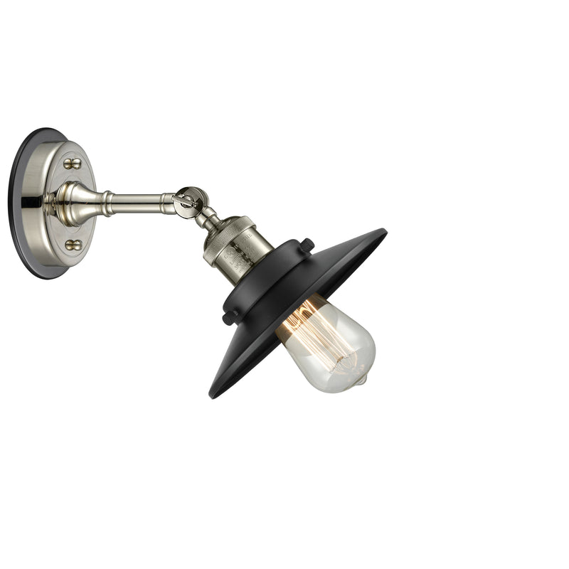 Innovations Lighting Railroad 1 Light Sconce Part Of The Franklin Restoration Collection 203BP-PNBK-M6-BK