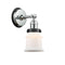 Canton Sconce shown in the Polished Chrome finish with a Matte White shade
