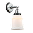 Canton Sconce shown in the Polished Chrome finish with a Matte White shade