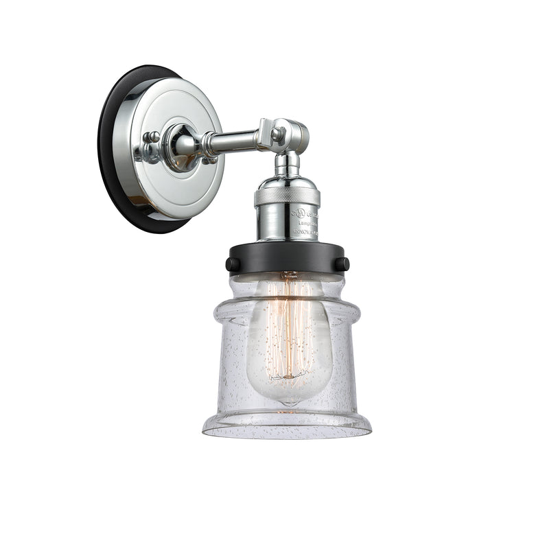 Canton Sconce shown in the Polished Chrome finish with a Seedy shade