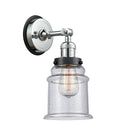 Canton Sconce shown in the Polished Chrome finish with a Seedy shade