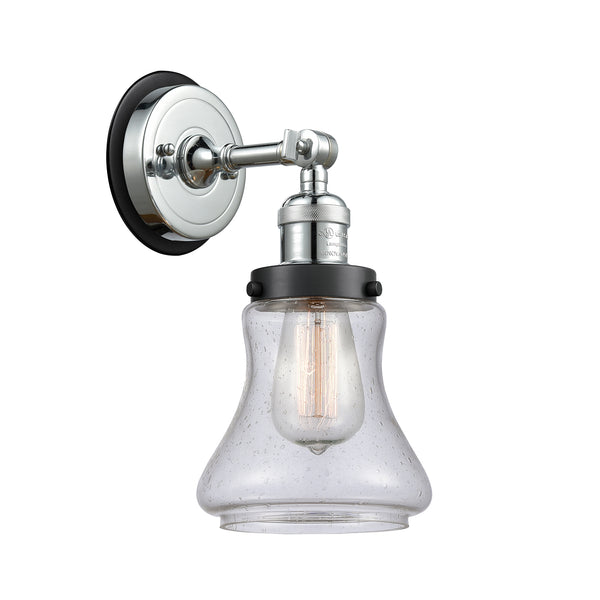 Bellmont Sconce shown in the Polished Chrome finish with a Seedy shade