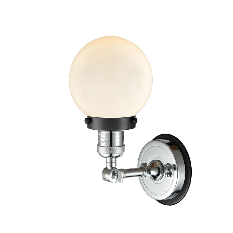 Innovations Lighting Beacon 1 Light 6" Sconce 203PC-BPBK-HRBK-G201-6
