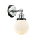 Beacon Sconce shown in the Polished Chrome finish with a Matte White shade