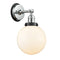 Beacon Sconce shown in the Polished Chrome finish with a Matte White shade
