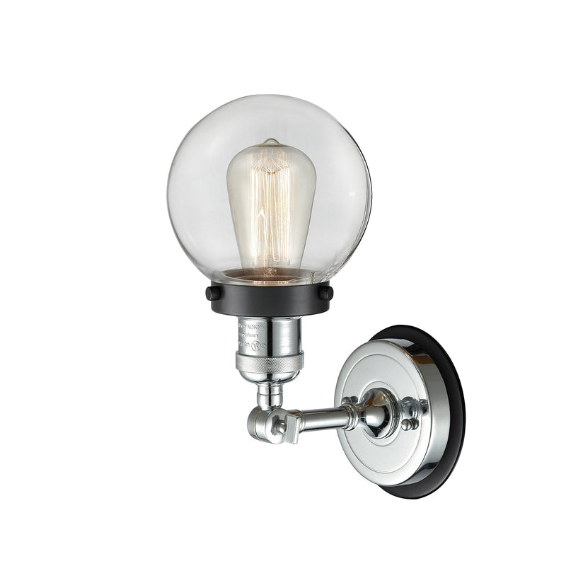 Innovations Lighting Beacon 1 Light 6" Sconce 203PC-BPBK-HRBK-G202-6