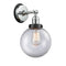 Beacon Sconce shown in the Polished Chrome finish with a Clear shade
