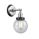 Beacon Sconce shown in the Polished Chrome finish with a Seedy shade