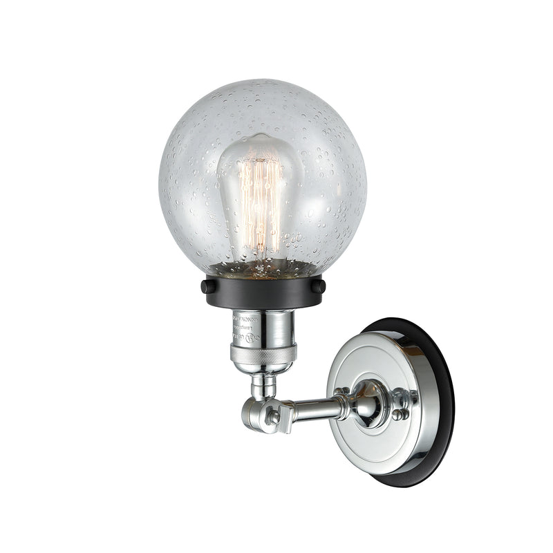 Innovations Lighting Beacon 1 Light 6" Sconce 203PC-BPBK-HRBK-G204-6