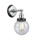 Beacon Sconce shown in the Polished Chrome finish with a Seedy shade
