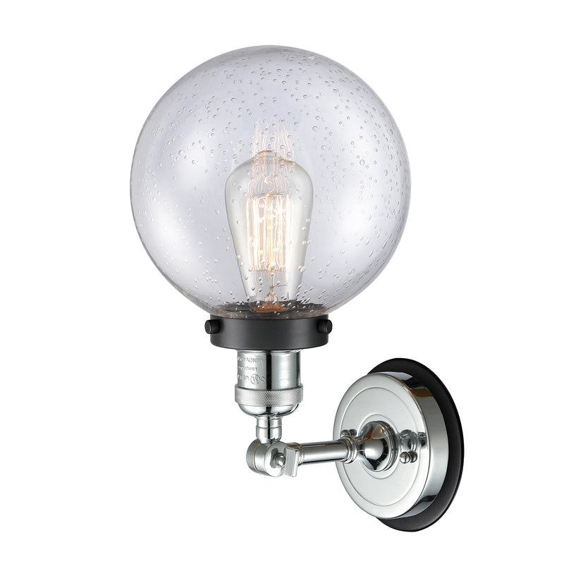 Innovations Lighting Beacon 1 Light 8" Sconce 203PC-BPBK-HRBK-G204-8