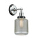 Stanton Sconce shown in the Polished Chrome finish with a Clear Wire Mesh shade