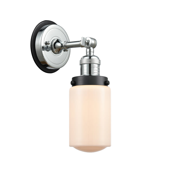Dover Sconce shown in the Polished Chrome finish with a Matte White shade