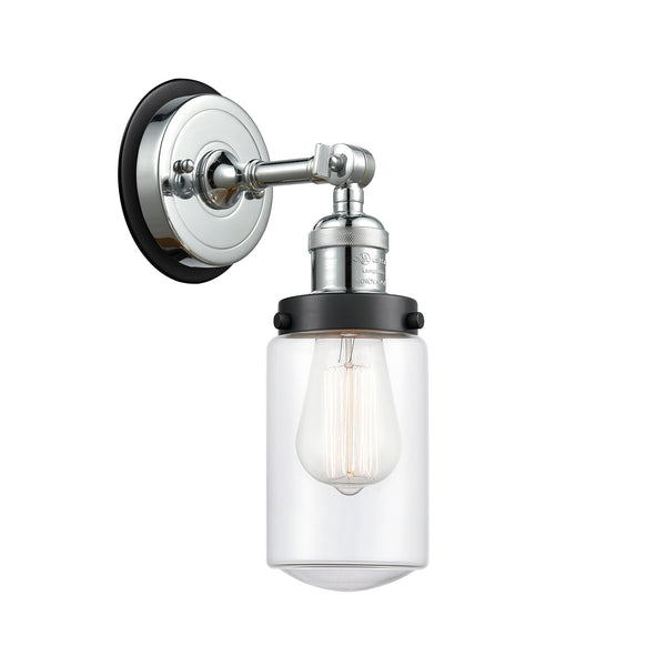 Dover Sconce shown in the Polished Chrome finish with a Clear shade