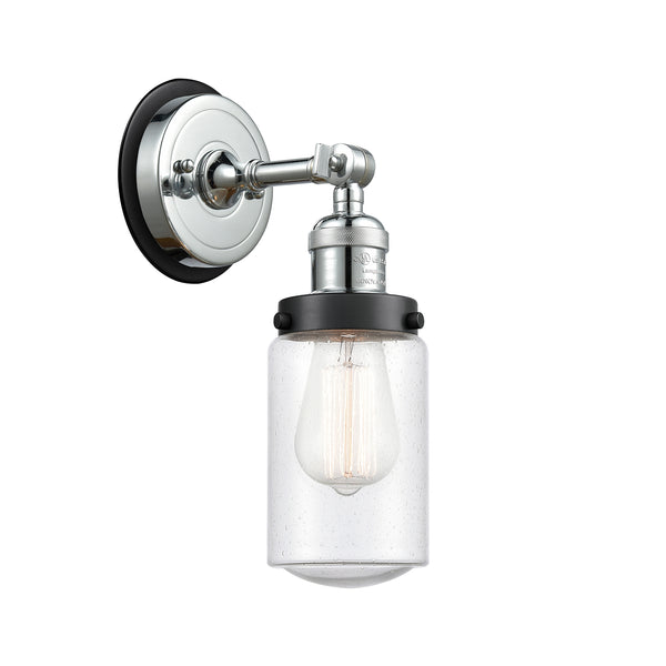 Dover Sconce shown in the Polished Chrome finish with a Seedy shade