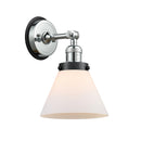 Cone Sconce shown in the Polished Chrome finish with a Matte White shade