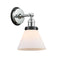 Cone Sconce shown in the Polished Chrome finish with a Matte White shade