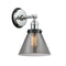 Cone Sconce shown in the Polished Chrome finish with a Plated Smoke shade