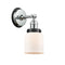 Bell Sconce shown in the Polished Chrome finish with a Matte White shade