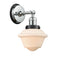 Oxford Sconce shown in the Polished Chrome finish with a Matte White shade