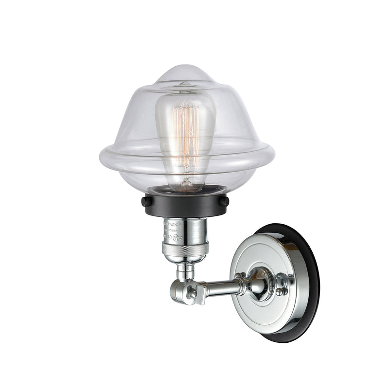 Innovations Lighting Small Oxford 1 Light Mixed Metals Sconce Part Of The Franklin Restoration Collection 203PC-BPBK-HRBK-G532