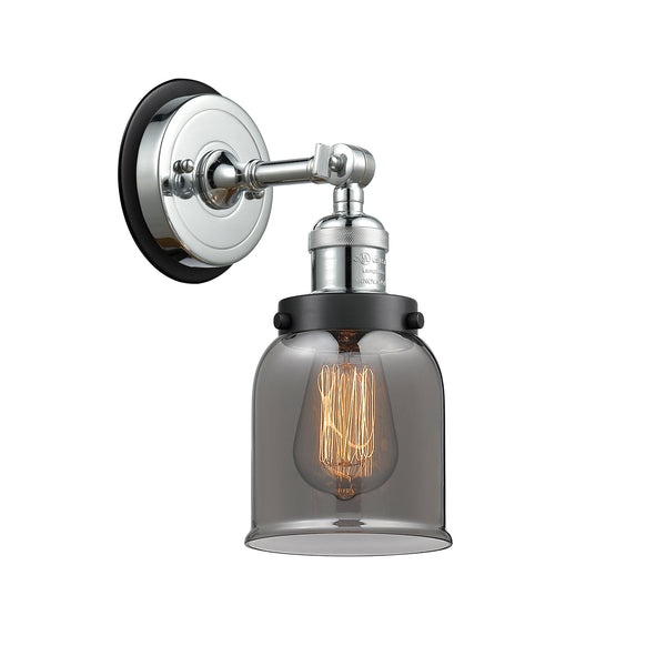 Bell Sconce shown in the Polished Chrome finish with a Plated Smoke shade